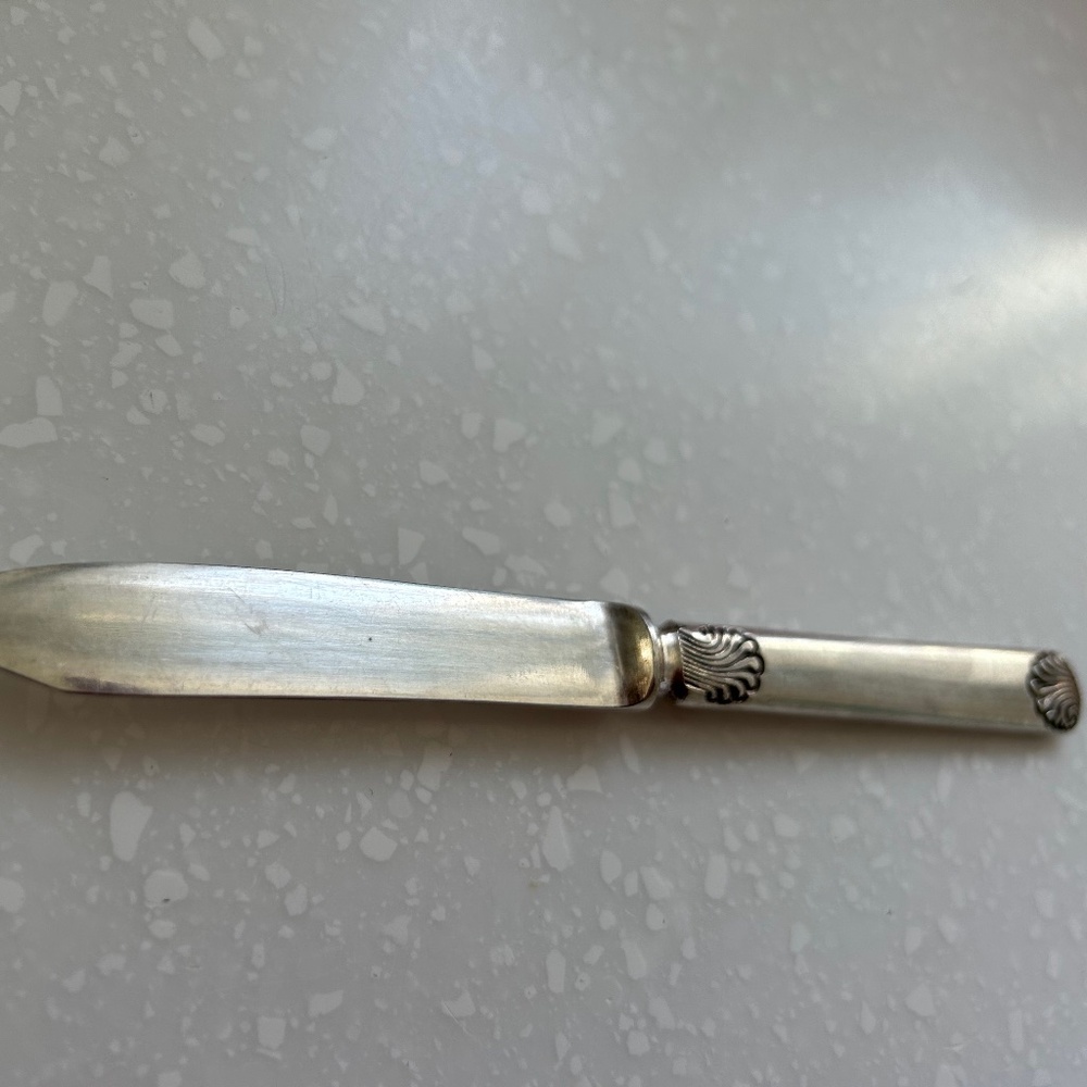 ROCKFORD TRIPLE Silverplate SOLID HANDLE FRUIT KNIFE